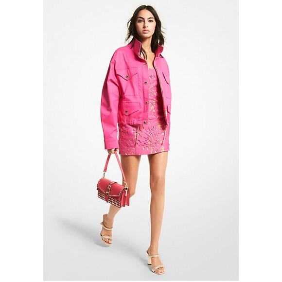 MICHAEL Michael Kors Jackets & Blazers - New with Tags Michael Kors Organic Stretch Cotton in Pink Anorak SZ L